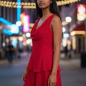 Evan Picone Scarlet Layered Dress 4. Perfect for Special Occasions